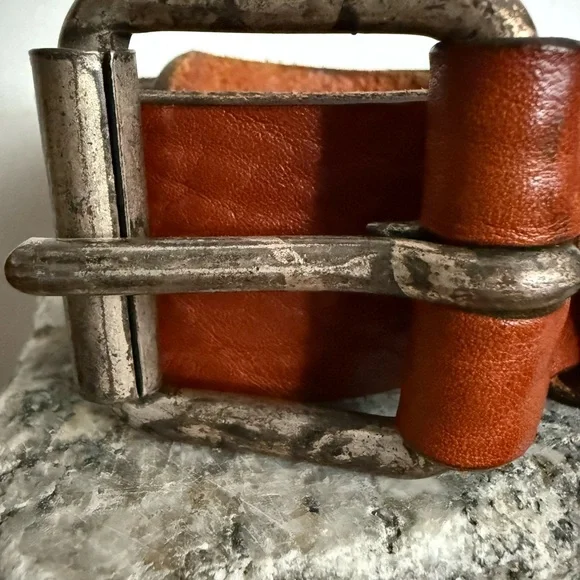 Vintage Replay Cognac Leather Belt with Metal Buckle - Picture 2 of 13